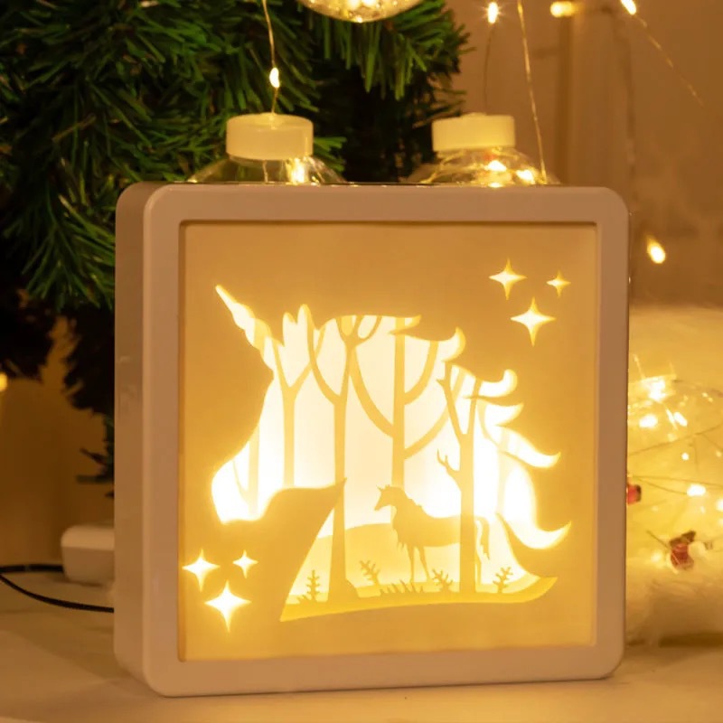 Papier 3D Creative sculpture lampe de lampe dans la paume