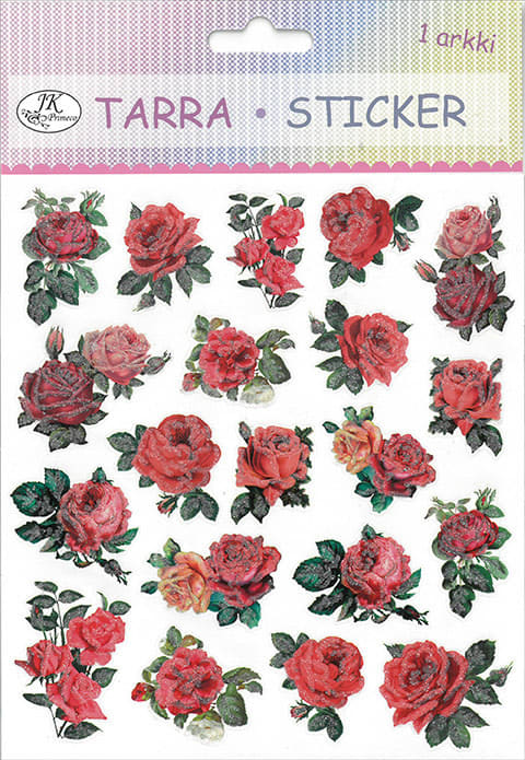 Autocollant de paillettes de papier rose rouge