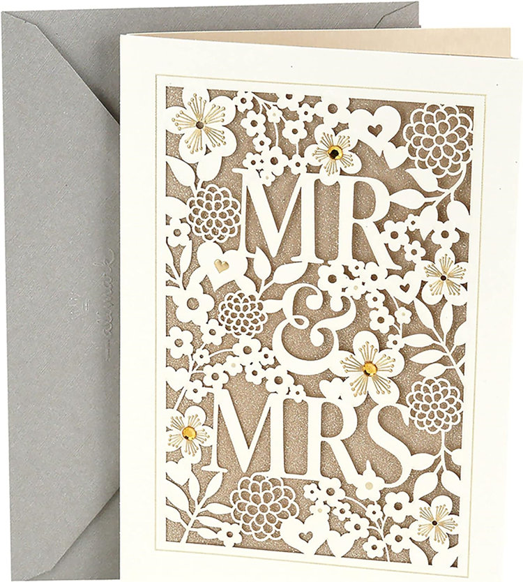 Carte de mariage découpée